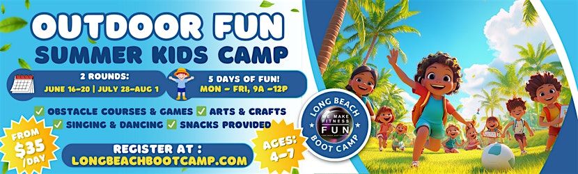 'Outdoor Fun' Summer Camp for Kids (June) with Long Beach Boot Camp