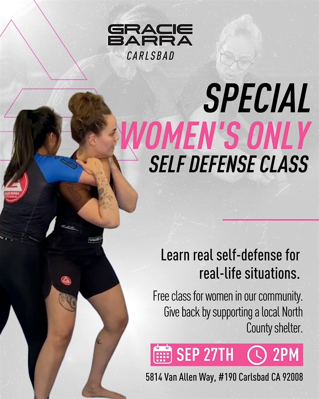Free Women\u2019s Self-Defense Class \u2013 Gracie Barra Carlsbad
