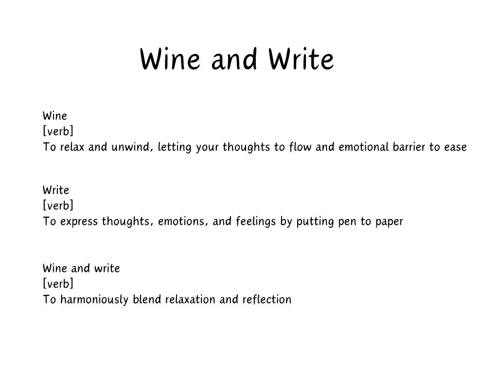 Wine and Write