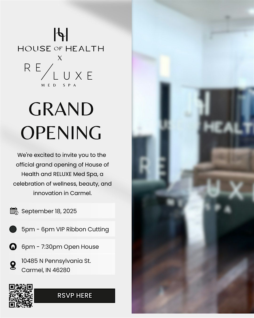Grand Opening - House of Health x RELUXE Med Spa in Carmel