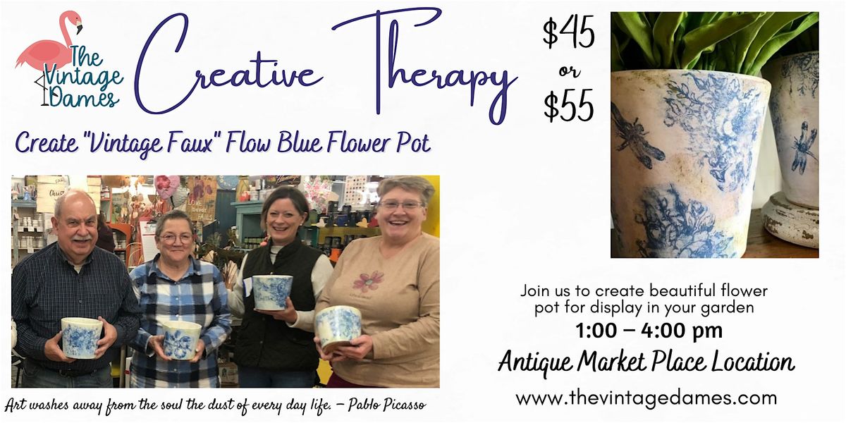 Create a "Faux"  Flow Blue Flower Pot for Your Garden!