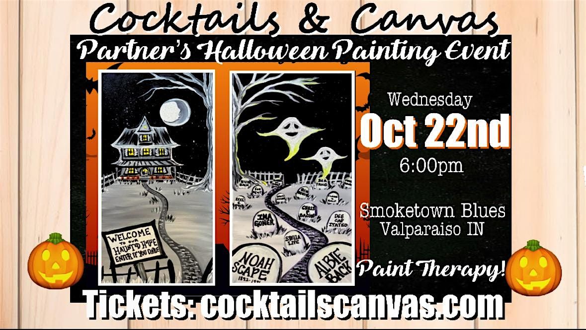 Partner's Halloween Haunted House & Cemetery Paint & Sip Fun Social Event