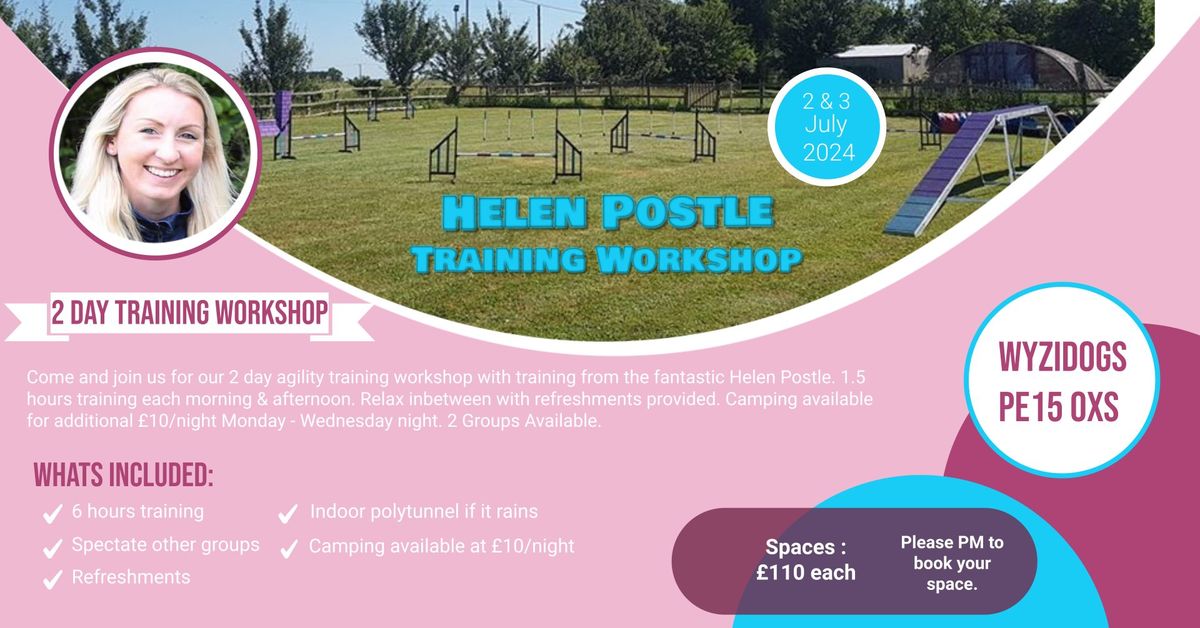 Helen Postle 2-Day Agility Workshop 2 and 3 July 2024