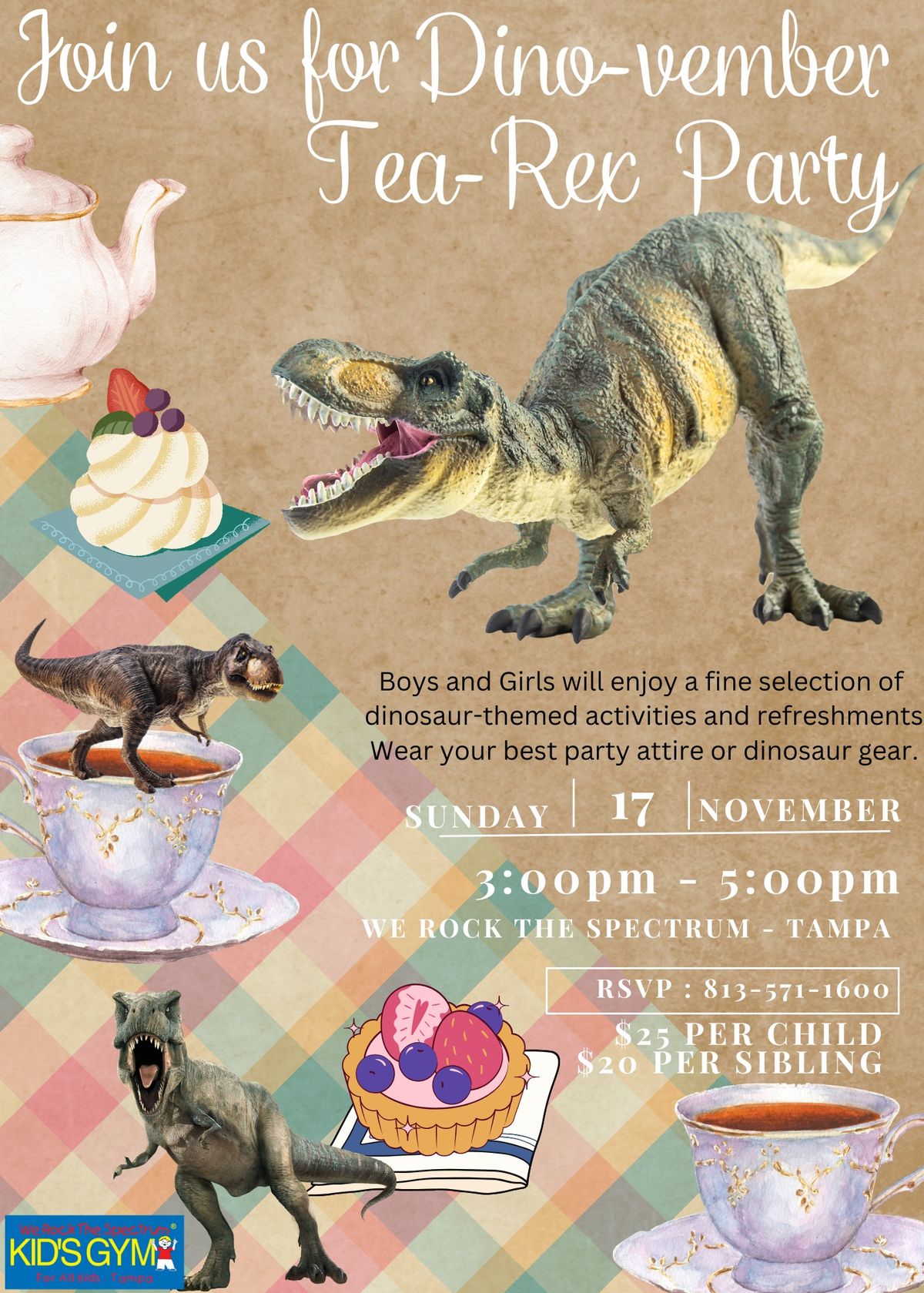 Dino-vember T-Rex Tea Party 