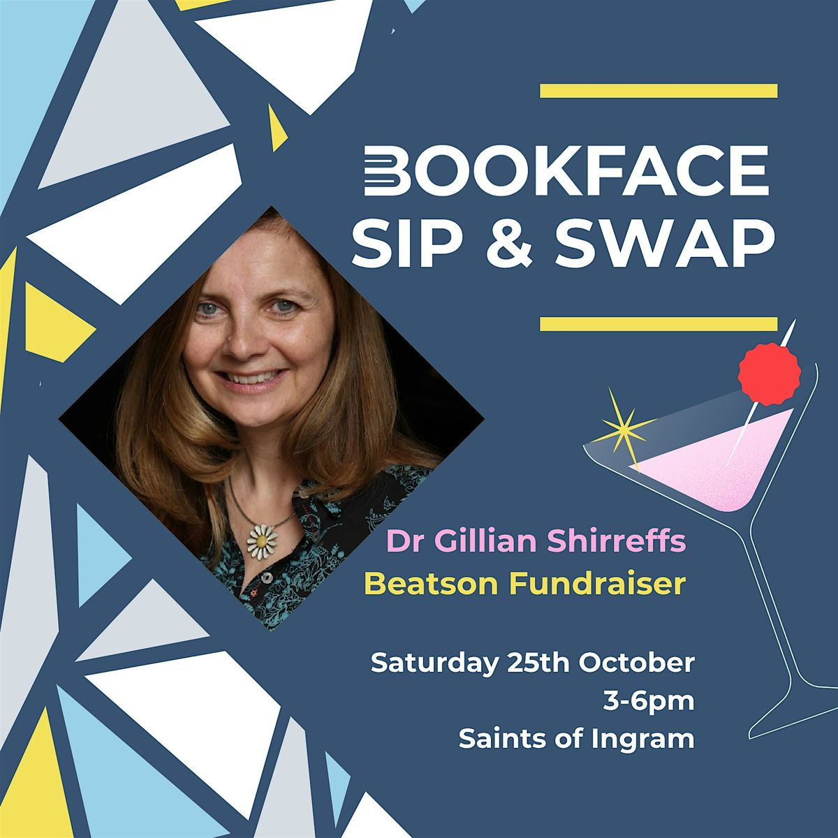 Bookface Sip & Swap with Dr Gillian Shirreffs on Saturday 25th October
