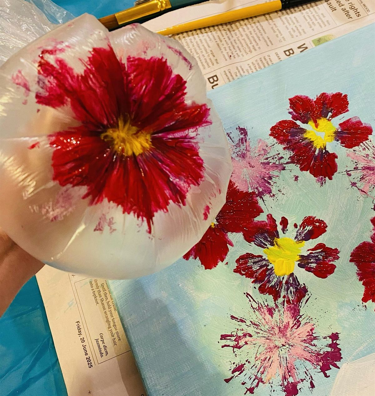 Spring Still Life School Holiday Painting Workshop with Artist Flossy-P