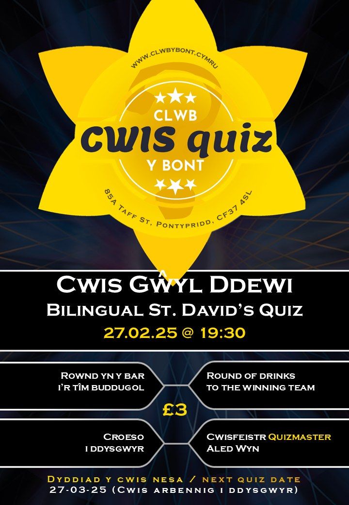 Cwis G\u0175yl Ddewi \/ Bilingual St David's Quiz