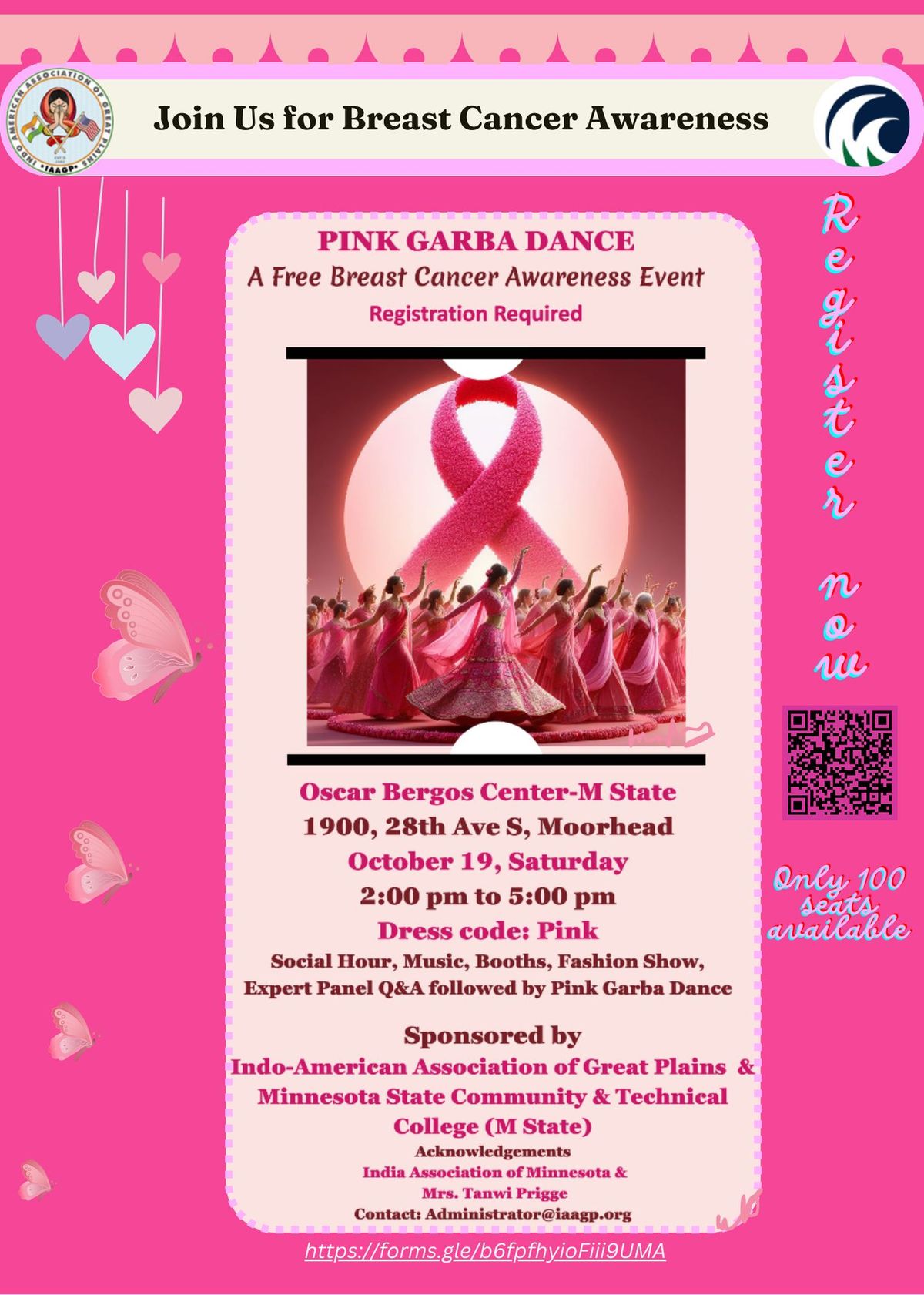 Pink Garba Dance: A Free Breast Cancer Awareness Event Fargo-Moorhead