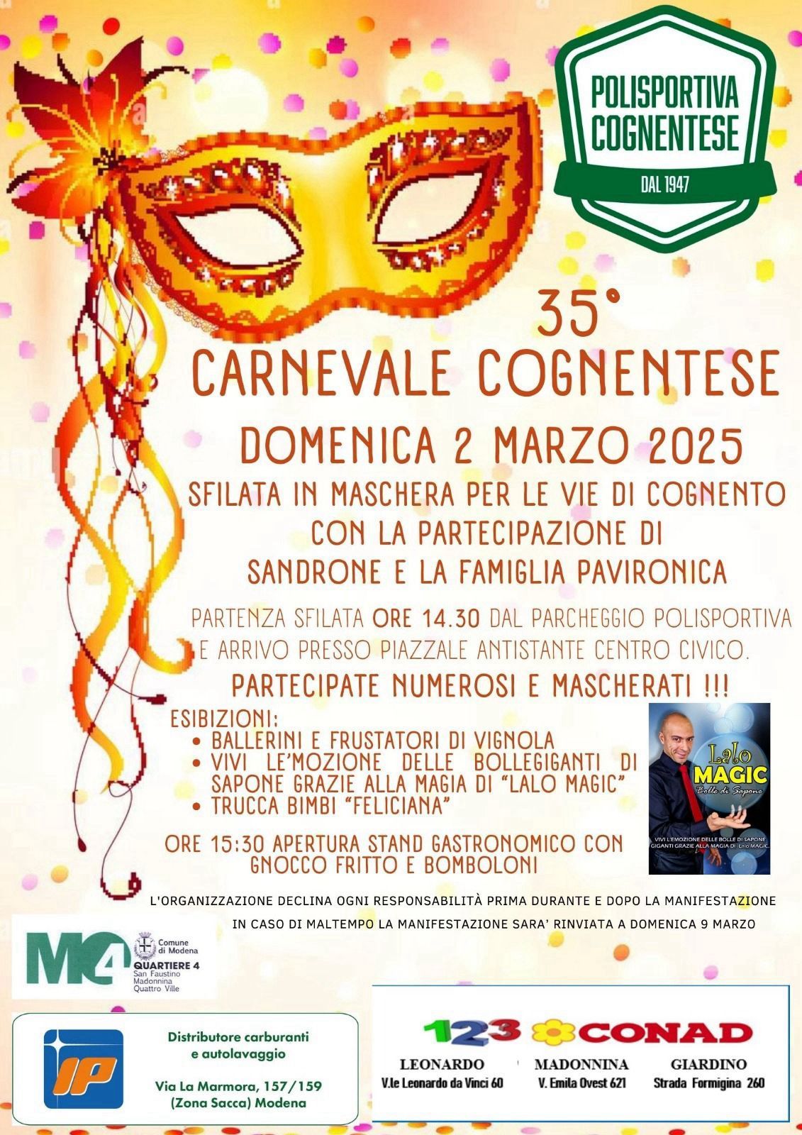 Lalo Magic per il 35\u00b0 Carnevale Cognentese 