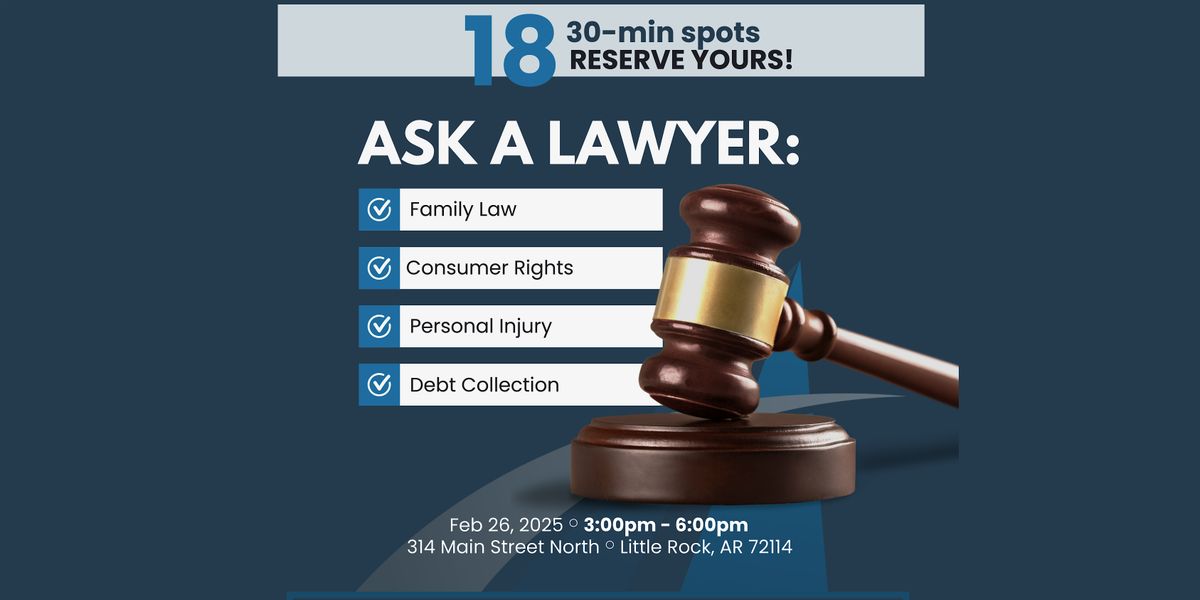 Ask a Lawyer: Free 1-on-1 Legal Advice (30 minute sessions)