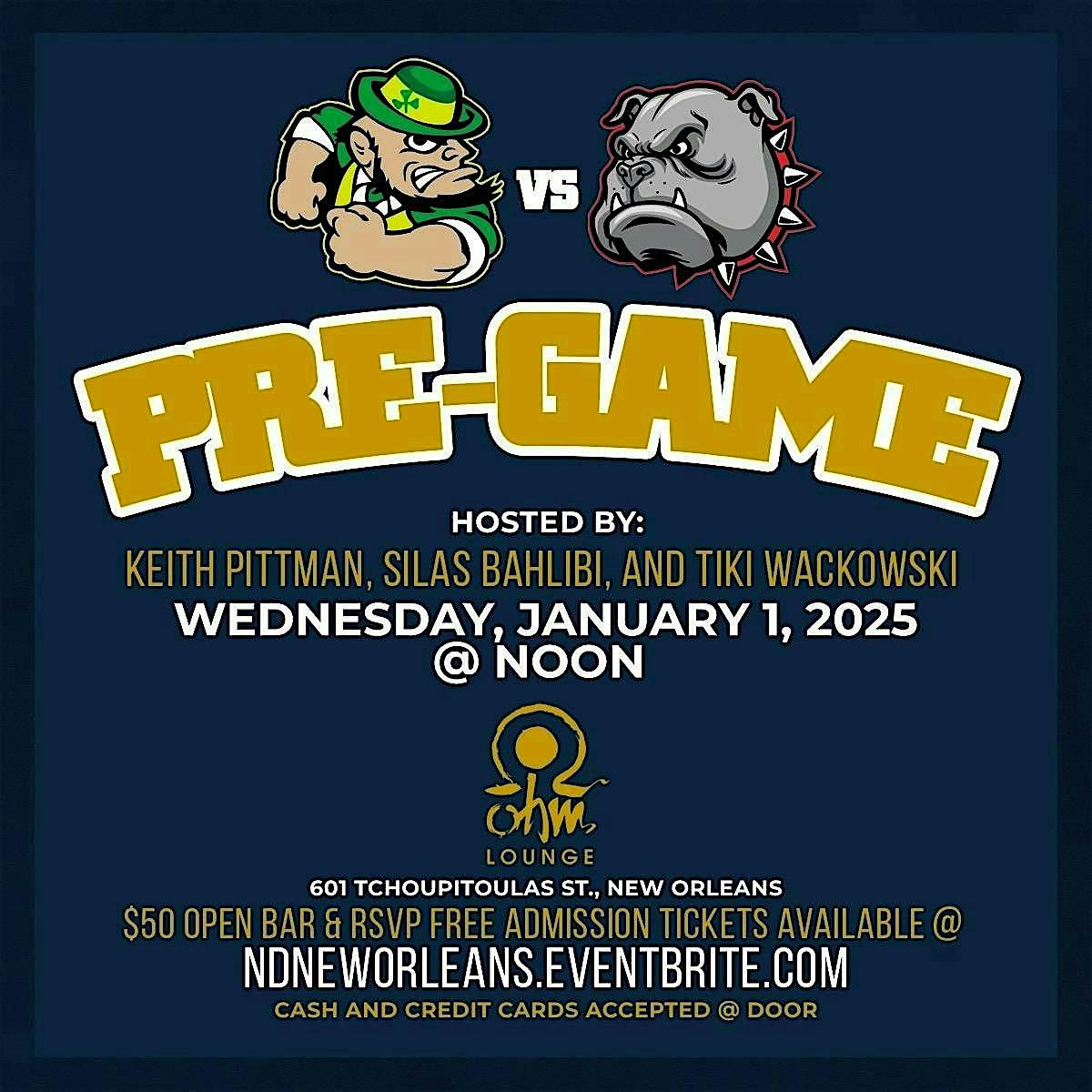 IRISH PREGAME NEW ORLEANS @ OHM LOUNGE (Downtown Warehouse District)