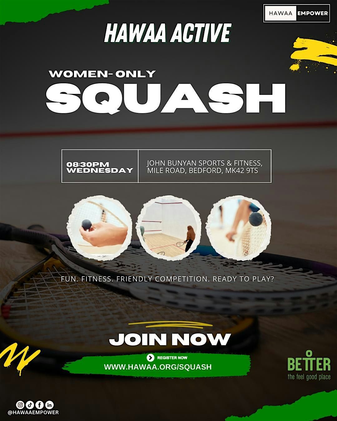 Women-Only, Squash, Bedford