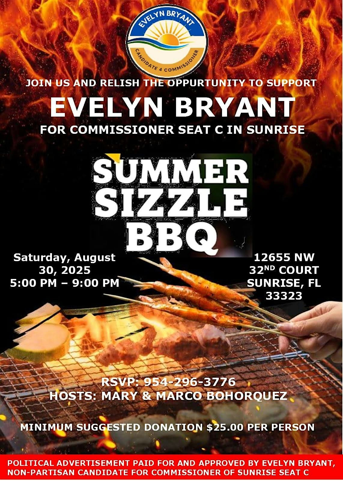 Candidate Evelyn Bryant, Summer Sizzle BBQ