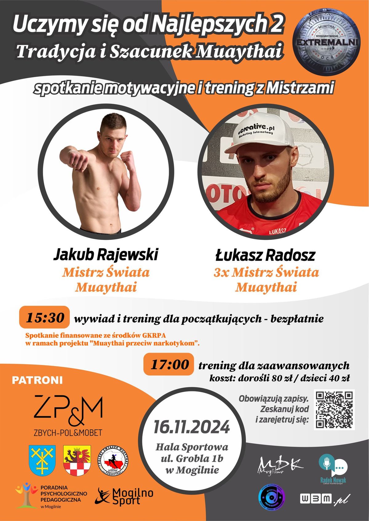 Spotkanie i trening z Jakubem Rajewskim i \u0141ukaszem Radosz - Tradycja i szacunek Muaythai