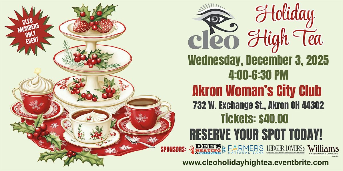 CLEO Holiday High Tea - A Members Only Event