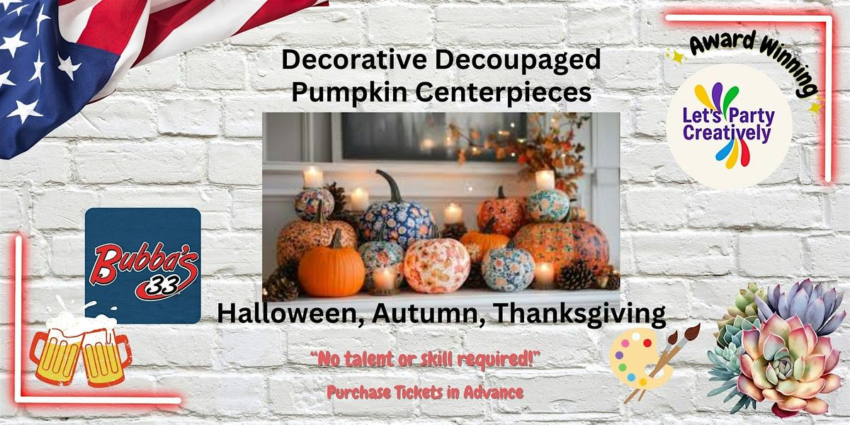 Decorative Decoupaged Pumpkin Centerpieces