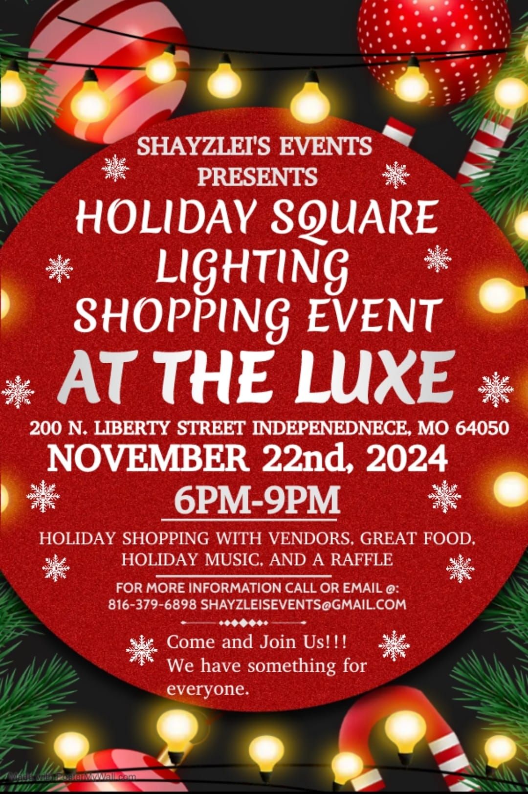 Holiday Square Lighting Event at The Luxe Event Space