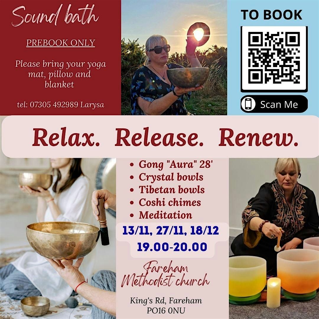Sound Healing Bath in Fareham. Gong, Tibetan and Crystal singing bowls!