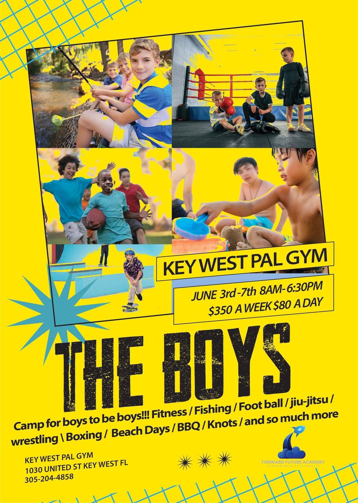 BOYS CAMP-  June 3-7th ,8am to 630pm-ages 8plus-KWPAL