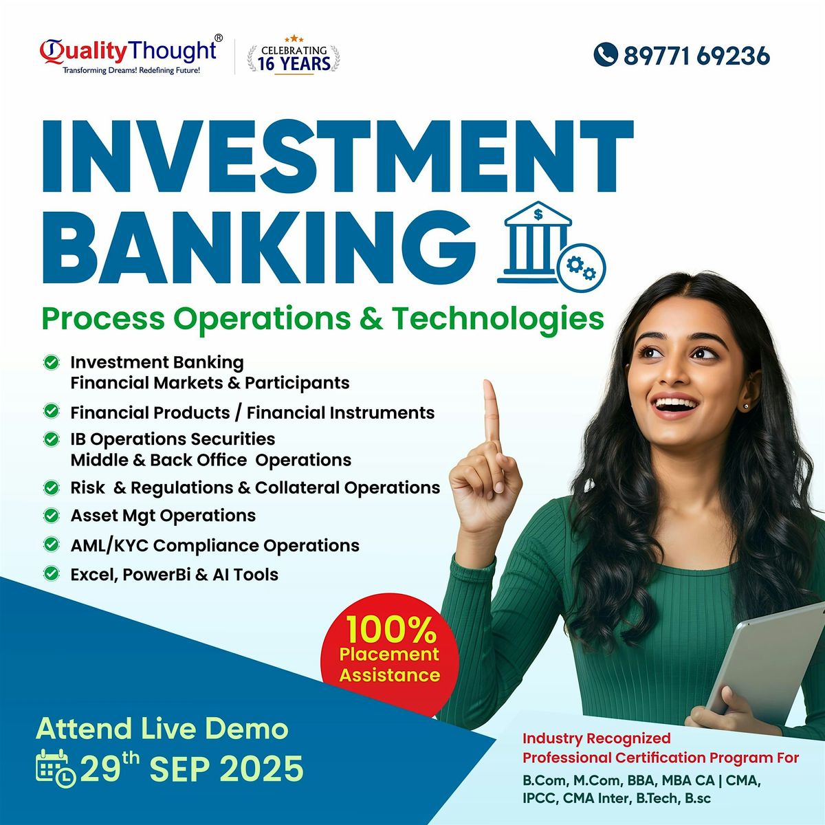 Free Demo on Investment Banking Training \u2013 By Quality Thought