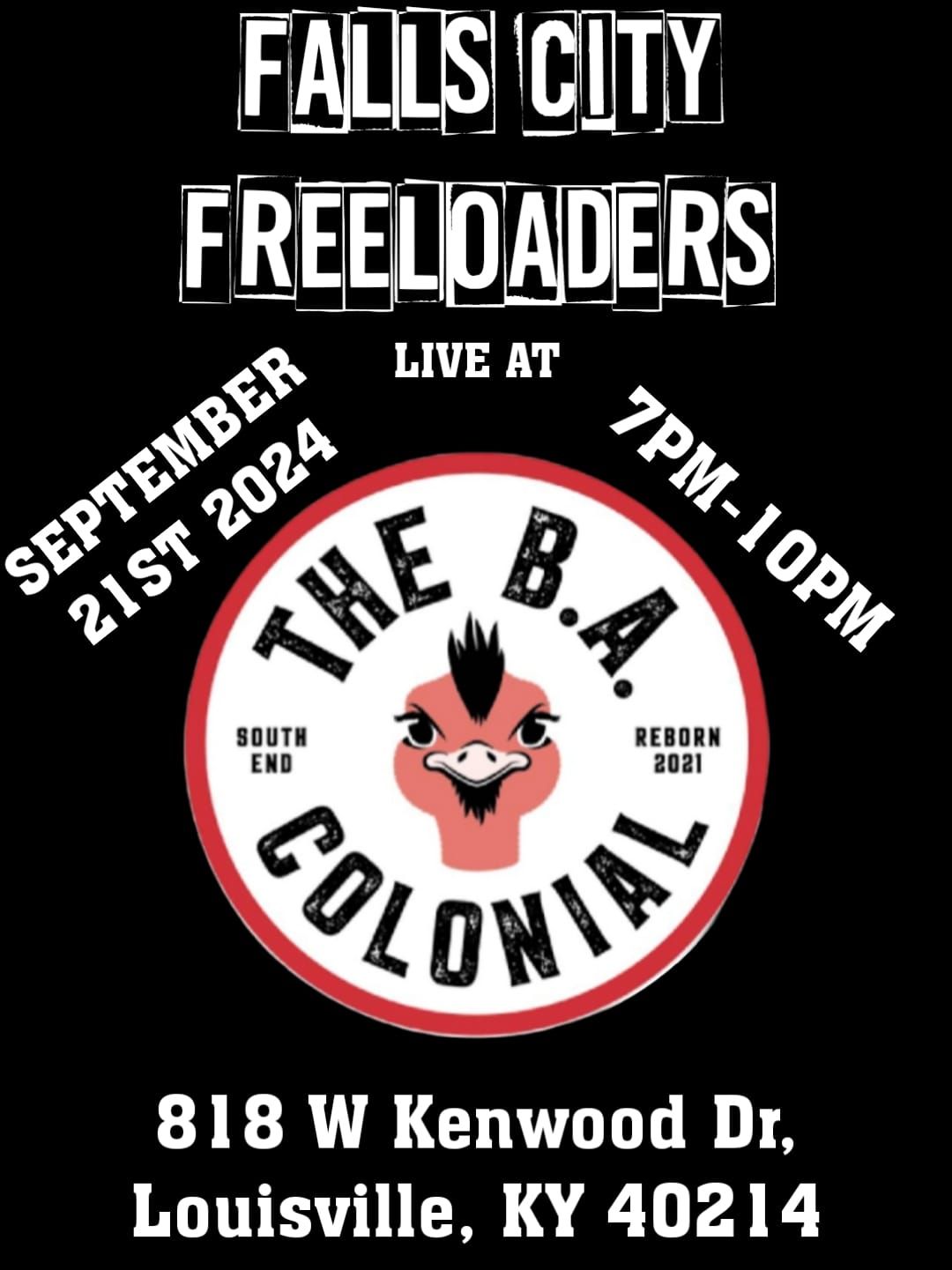 FALLS CITY FREELOADERS LIVE AT THE B.A COLONIAL