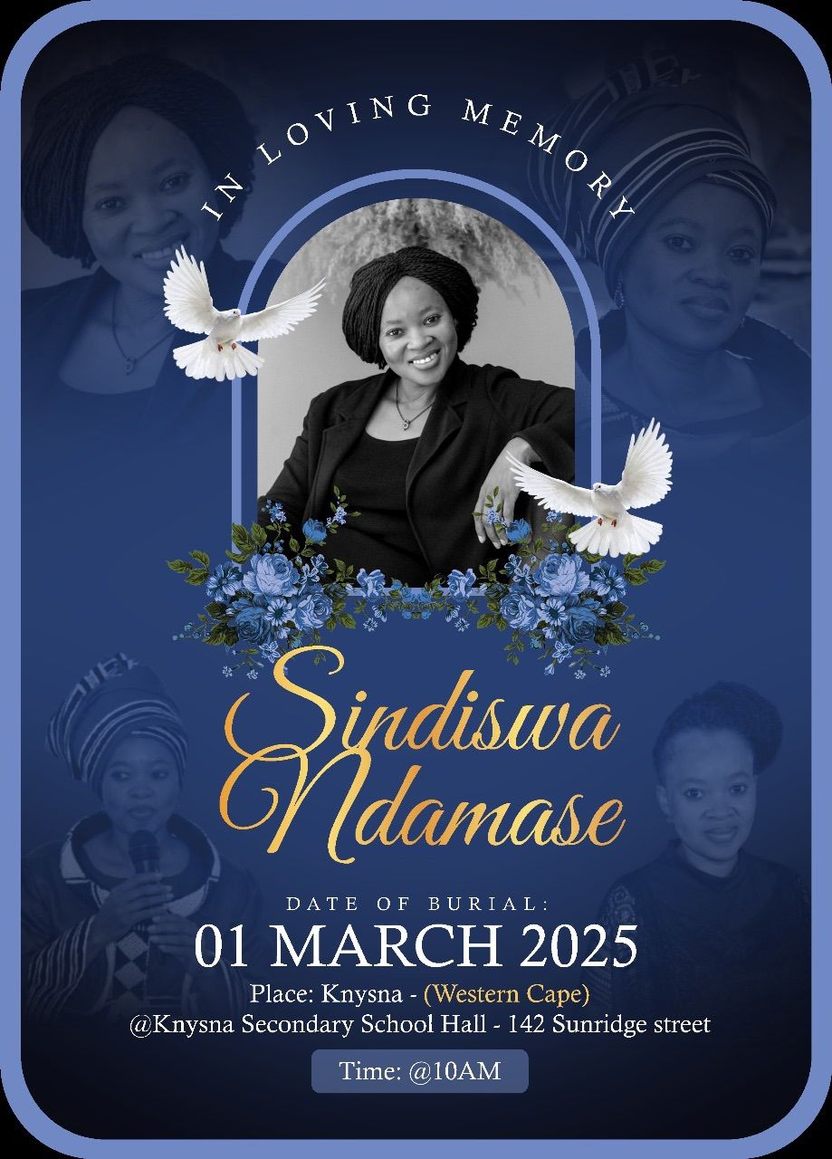 Burial Date of Pastor Sindiswa Ndamase