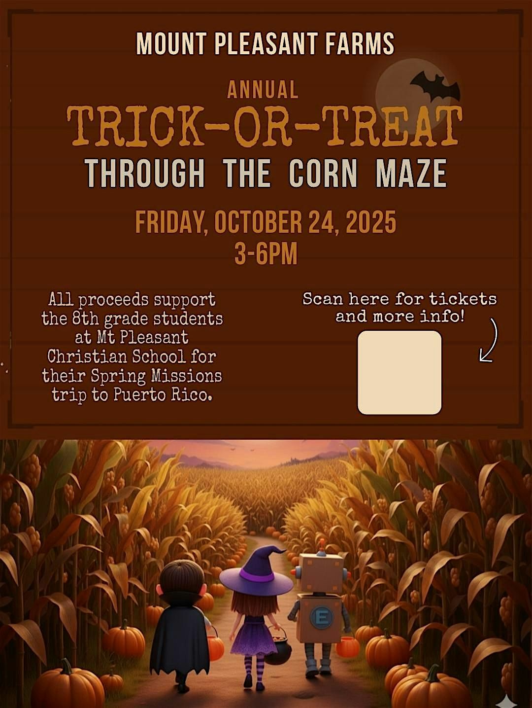 Mount Pleasant Farms Trick-or-Treat Through the Corn Maze