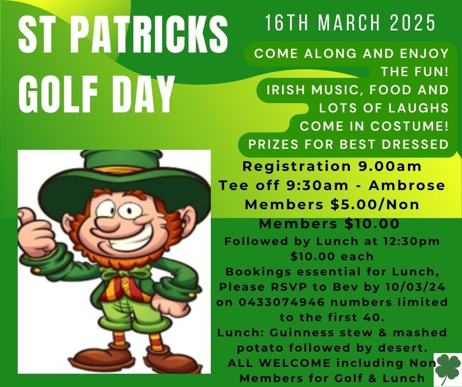 Saint Patricks Day Golf and Lunch