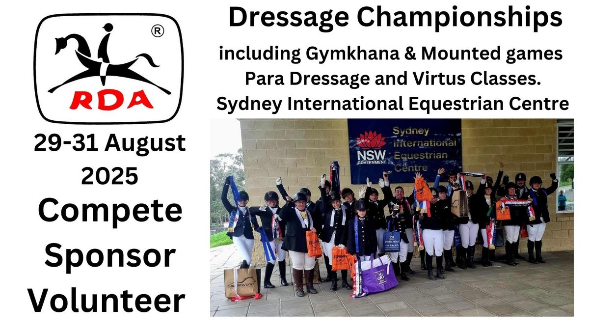 SAVE THE DATE - 2025 RDA(NSW) Dressage Championships, Mounted Games and Gymkhana Gala