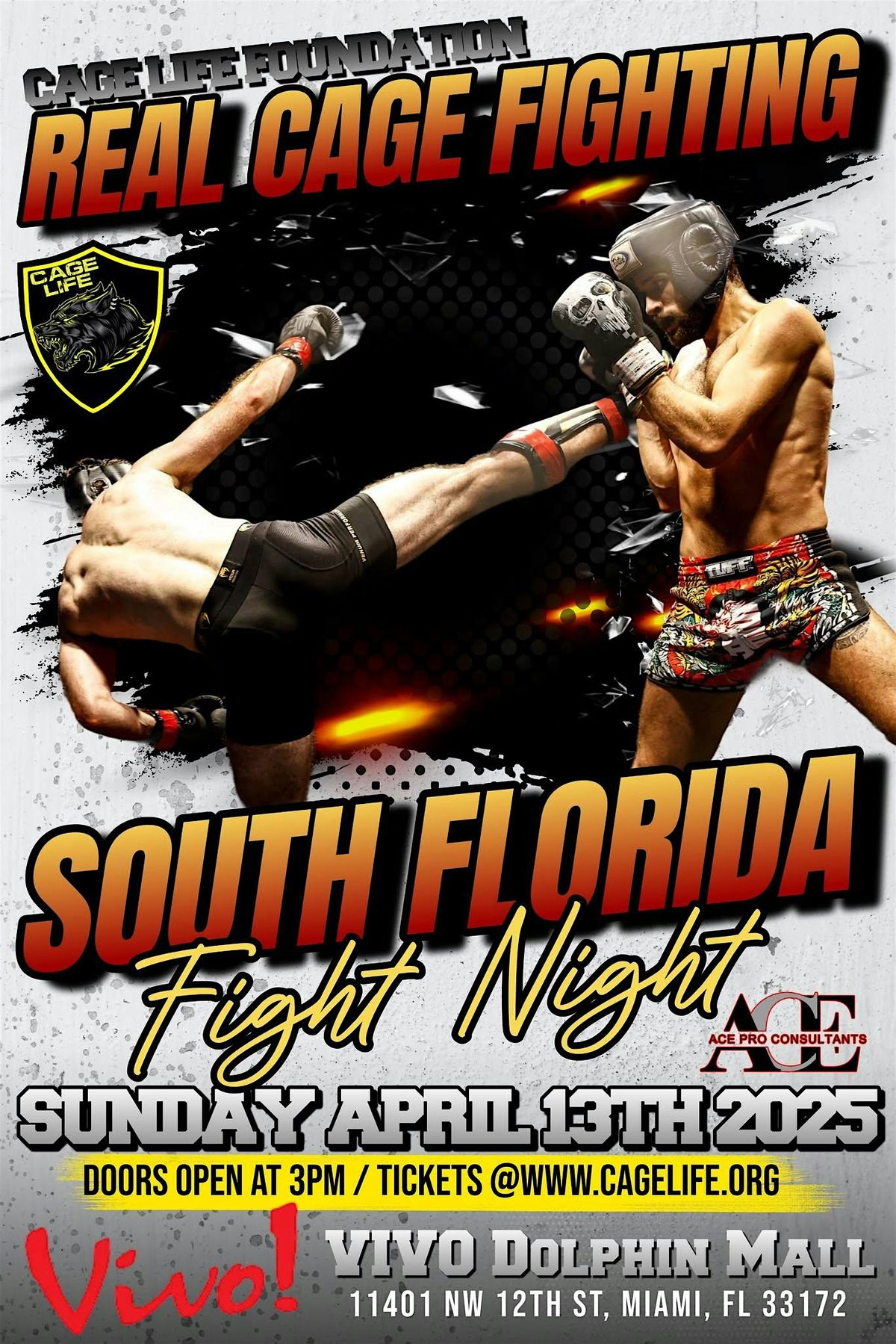 SOUTH FLORIDA FIGHT NIGHT - SUNDAY APRIL 13th 2025 -VIVO Dolphin Mall