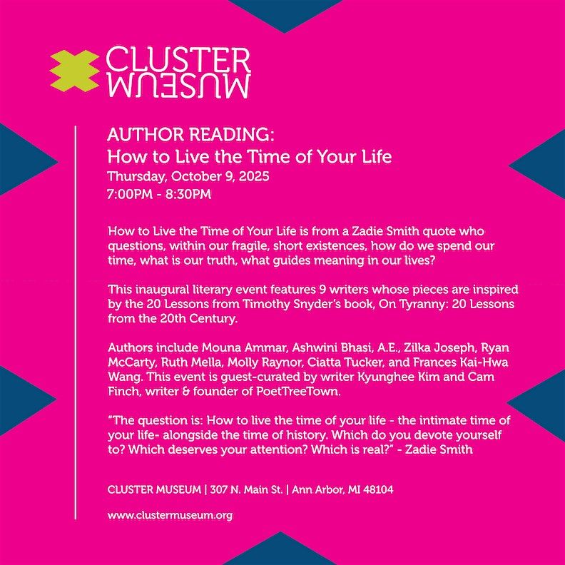 CLUSTER: How to live the time of your life Author Reading