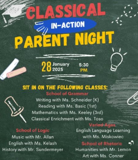 Classical In-Action Parent Night - 11 Classes Offered!