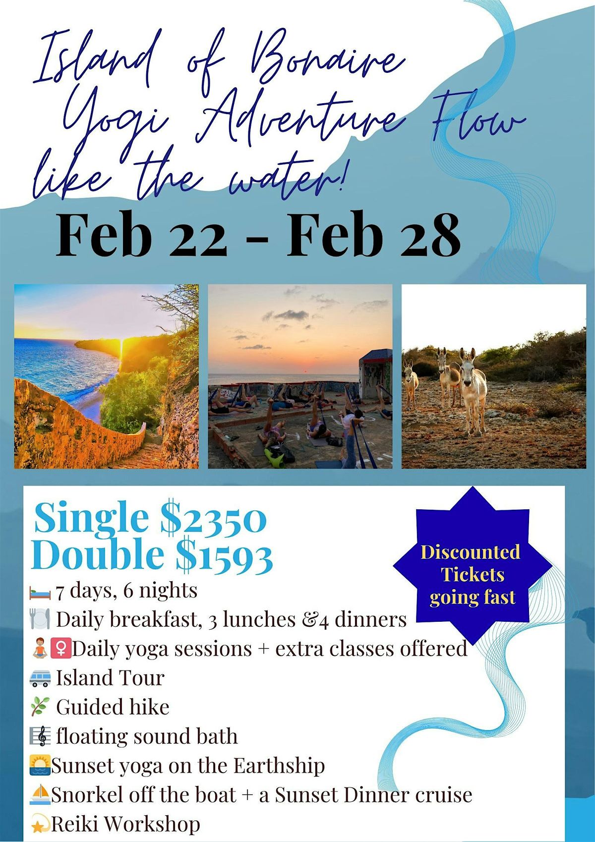 Winter Escape Bonaire Island - Yogi Adventure Flow like the water