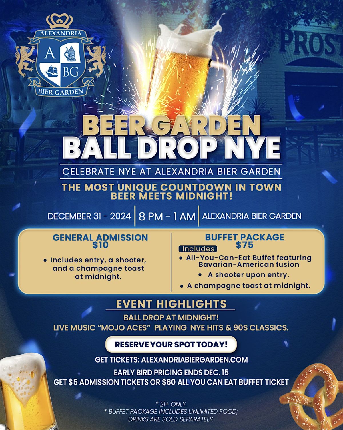 NYE Party: Alexandria Bier Garden\u2019s Beer Garden Ball Drop!