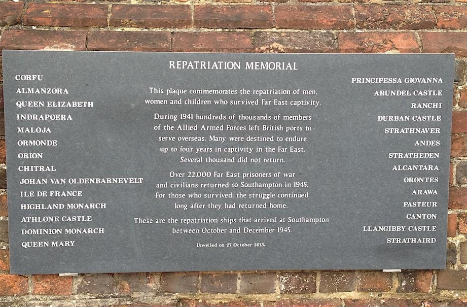 Far East Prisoner of War Repatriation Memorial Ceremony - Southampton