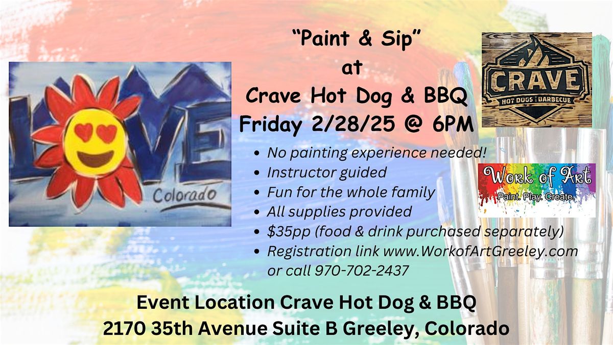 Paint and Sip LOVE Colorado  Canvas Painting Class