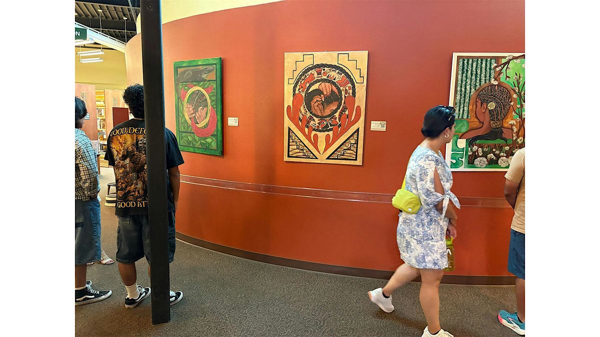 Closing ceremony for local artist exhibit at local library