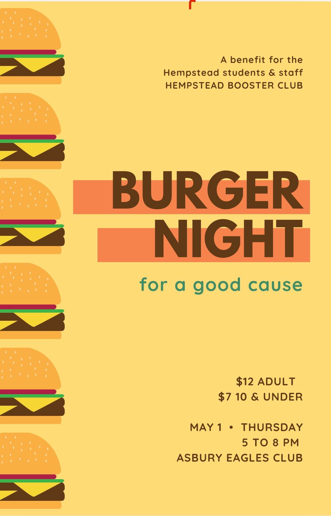 Burger Night Fundraiser 