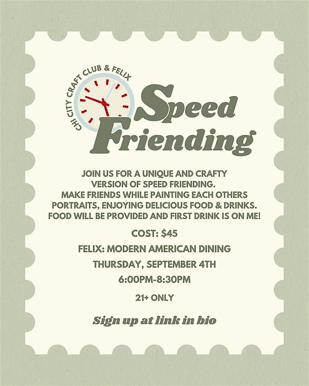 Speed Friending with Chi City Craft Club & Felix