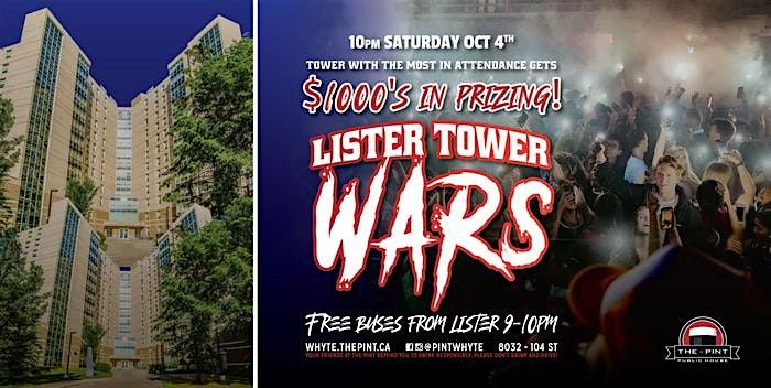 LISTER TOWER WARS @ The Pint Whyte Ave
