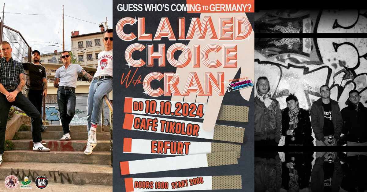 CLAIMED CHOICE [Lyon] + CRAN [Paris] | 10.10.24 Caf\u00e9 Tikolor Erfurt