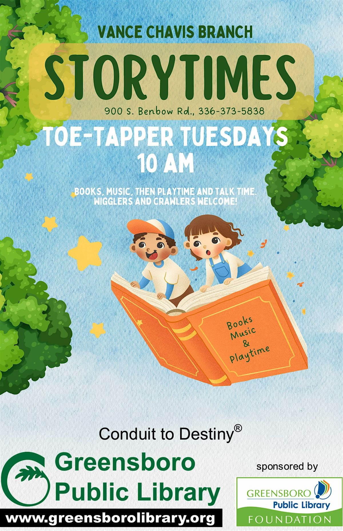 Tuesday Toe-Tapper Storytime at the Vance Chavis Branch Library