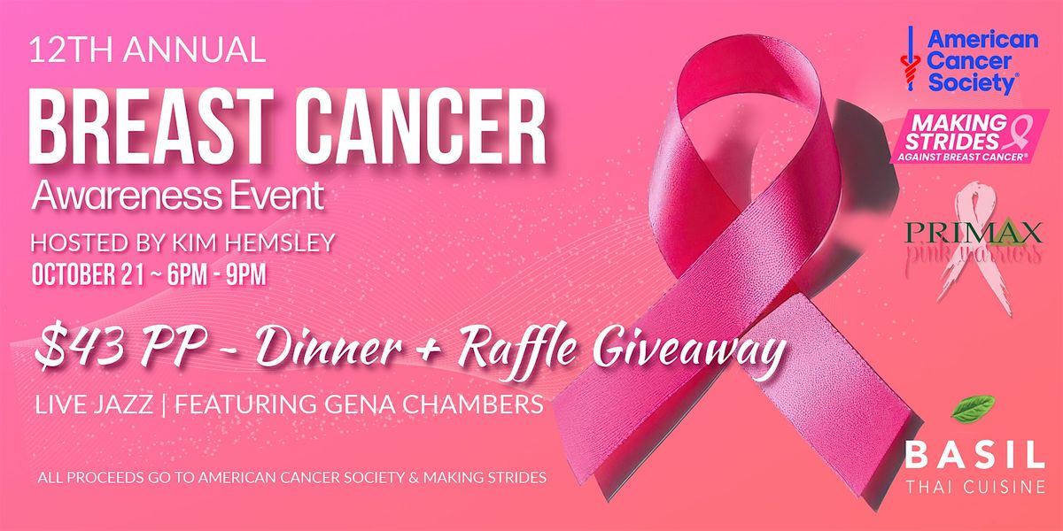 12th Annual Breast Cancer Awareness Benefit \u2013 Dinner, Live Jazz & Raffle