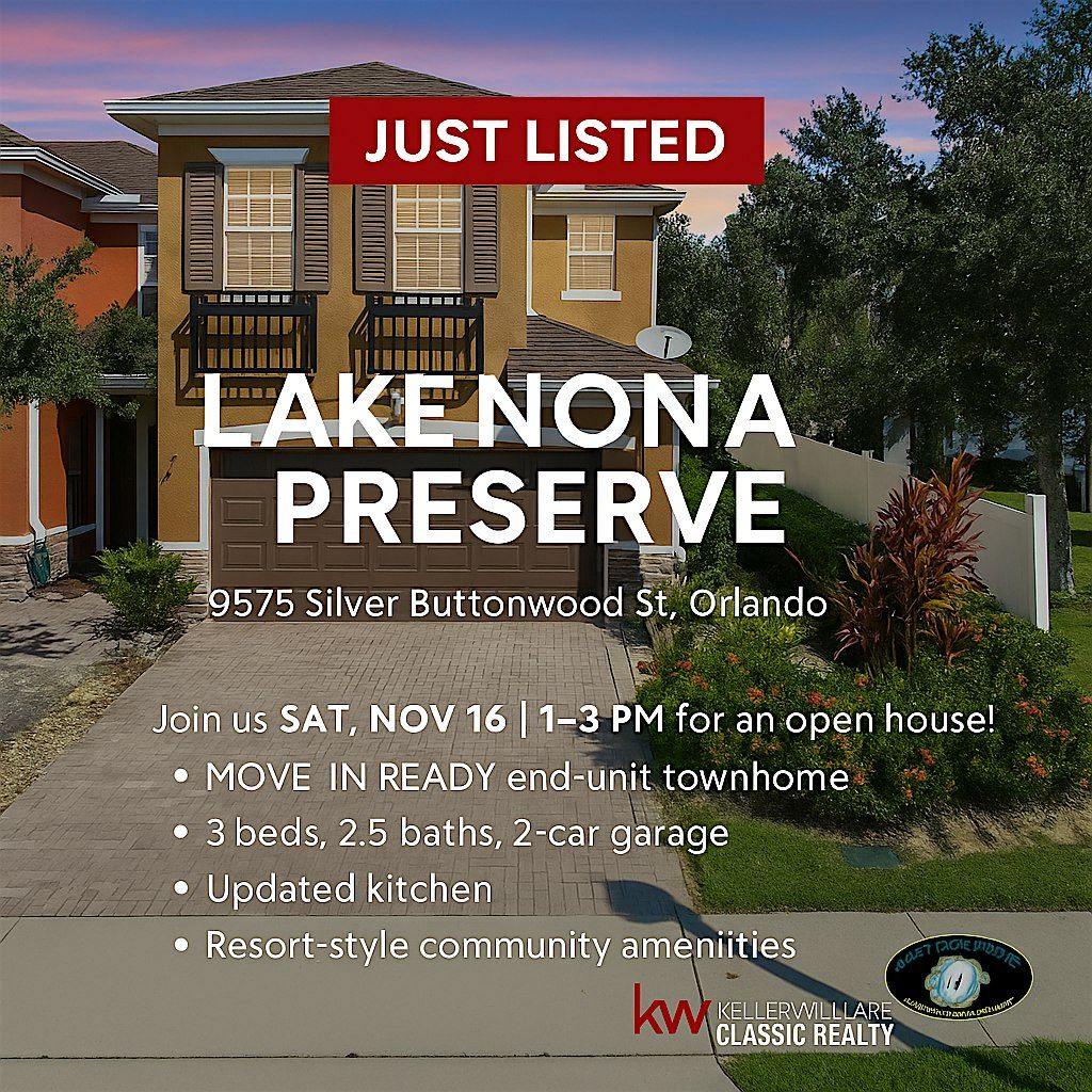Open House 11\/16 Just listed in Lake Nona Preserve!  9575 Silver Buttonwood