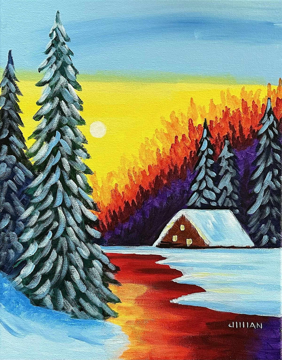 Winter Lodge Paint Party