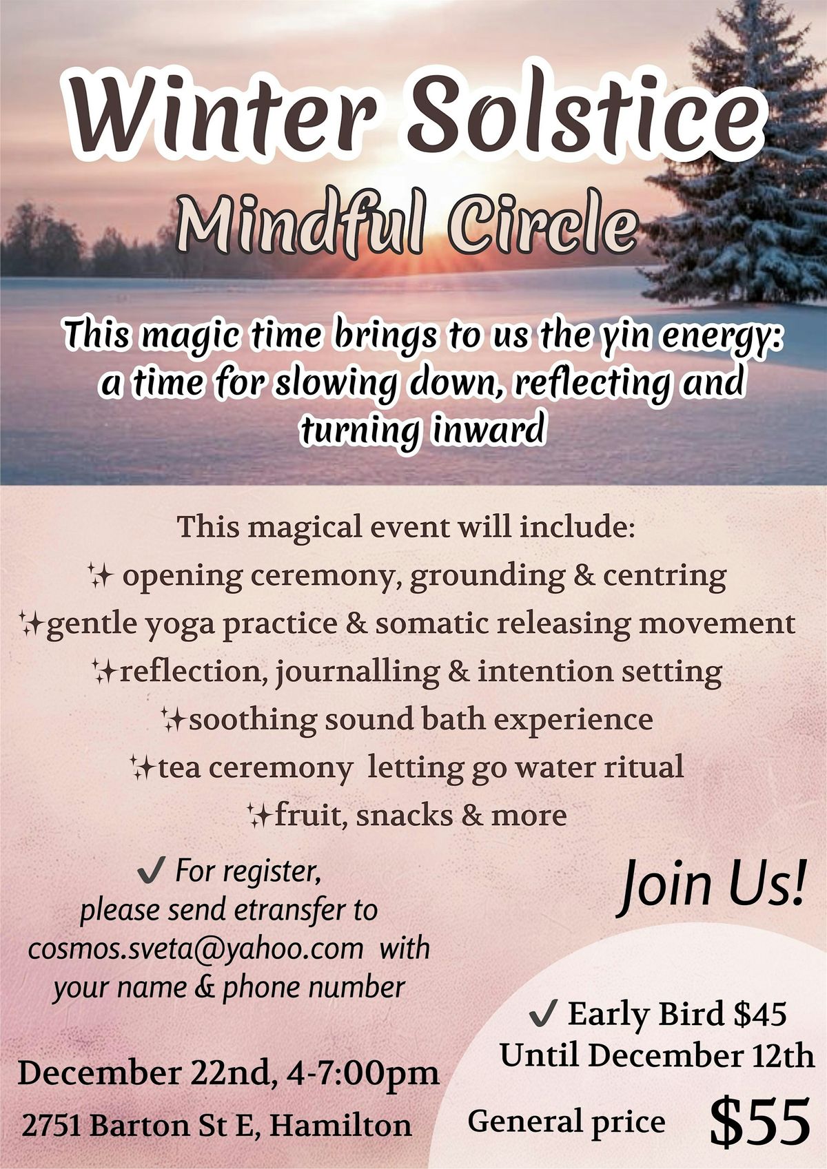 \u201cWinter Solstice\u201d mindful circle