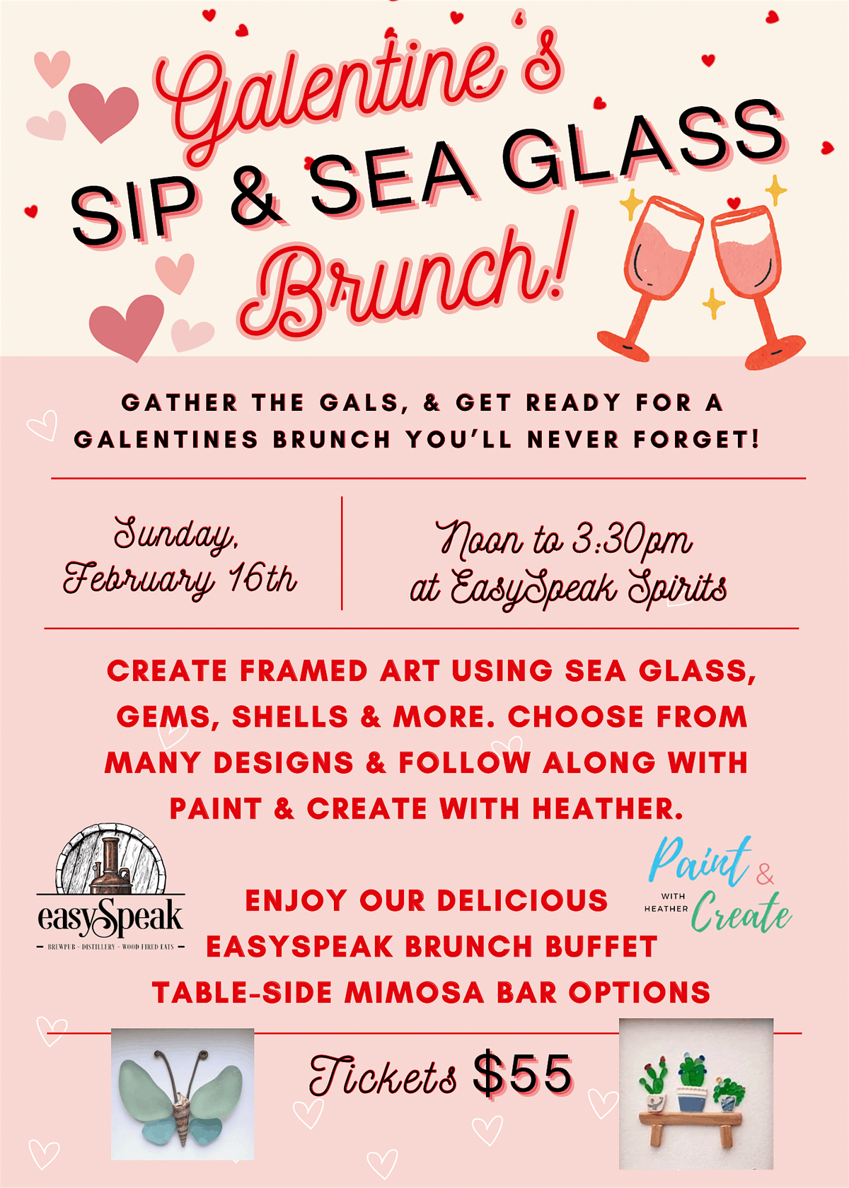 Galentine\u2019s Sip and Sea Glass Brunch