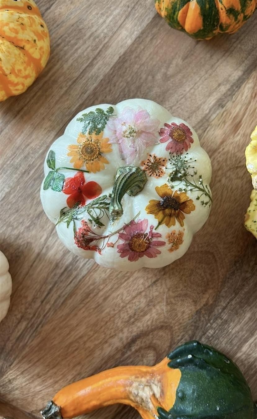 Pressed Flower Pumpkin Decoupage Workshop