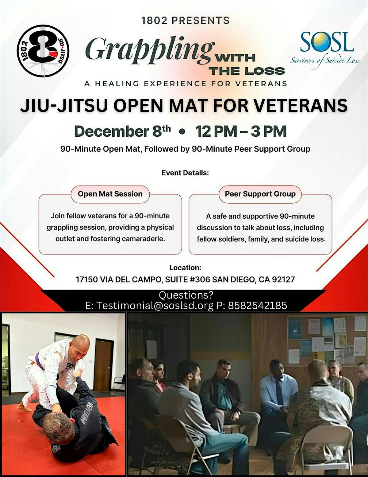 1802 Presents Grappling with the Loss Open Mat for Veterans