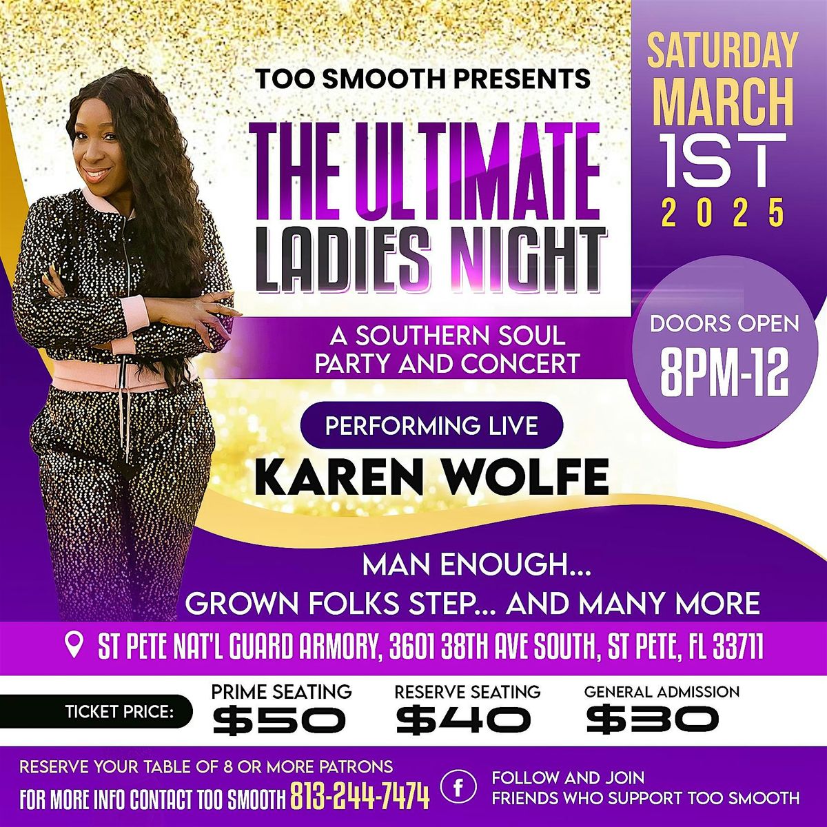 TOO SMOOTH"THE ULTIMATE LADIES NIGHT " A SOUTHERN SOUL PARTY & CONCERT